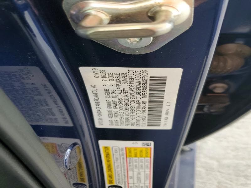 2019 HONDA ACCORD LX 12