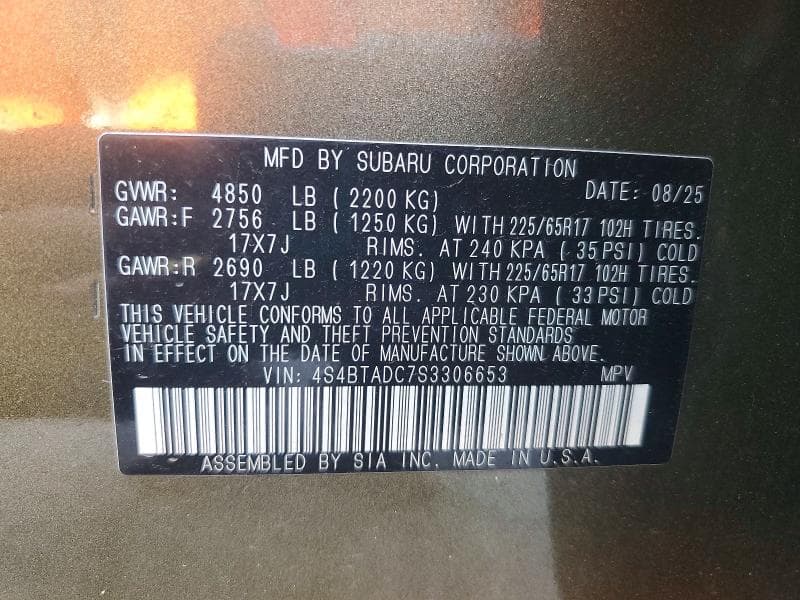 2025 SUBARU OUTBACK PREMIUM 14