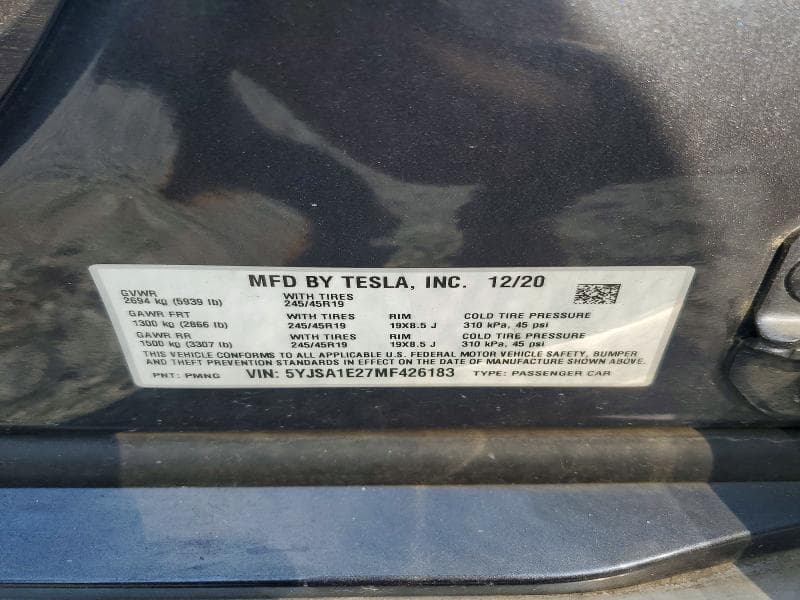 2021 TESLA MODEL S 12