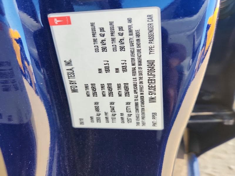 2018 TESLA MODEL 3 13