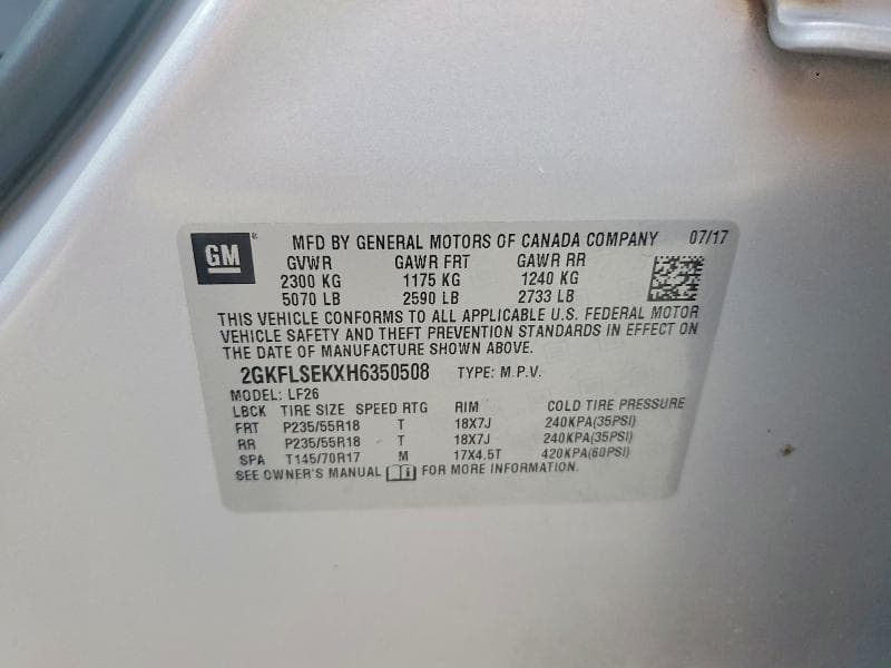 2017 GMC TERRAIN SLE 13