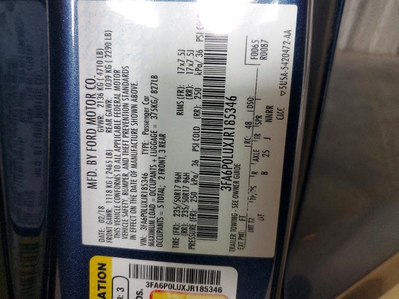 2018 FORD FUSION SE HYBRID 12