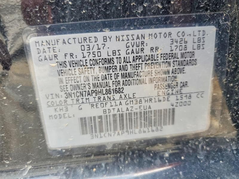 2017 NISSAN VERSA 1.6 S PLUS 13