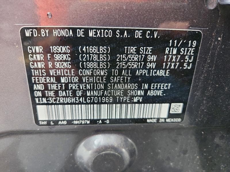 2020 HONDA HR-V LX 14
