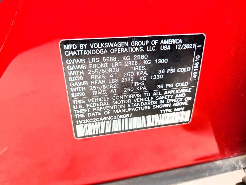2022 VOLKSWAGEN ATLAS CROSS SPORT SE 12