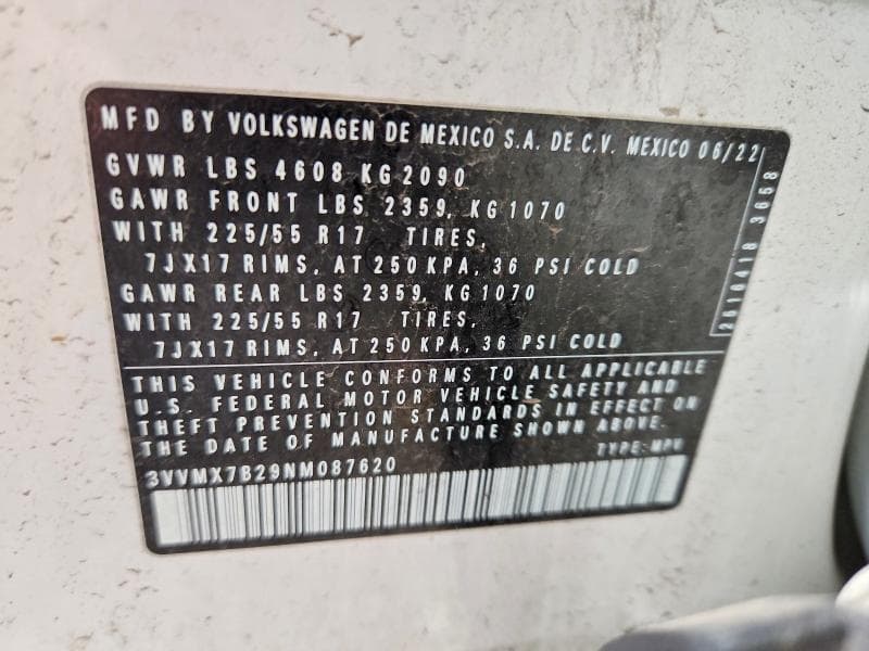 2022 VOLKSWAGEN TAOS S 13