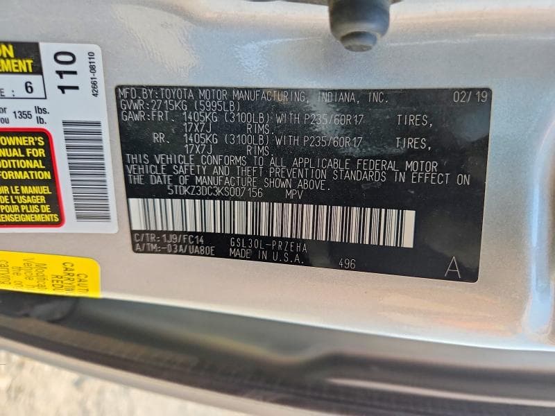 2019 TOYOTA SIENNA LE LE 13
