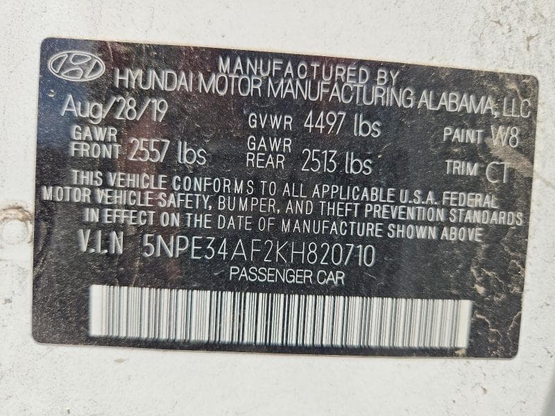 2019 HYUNDAI SONATA 12