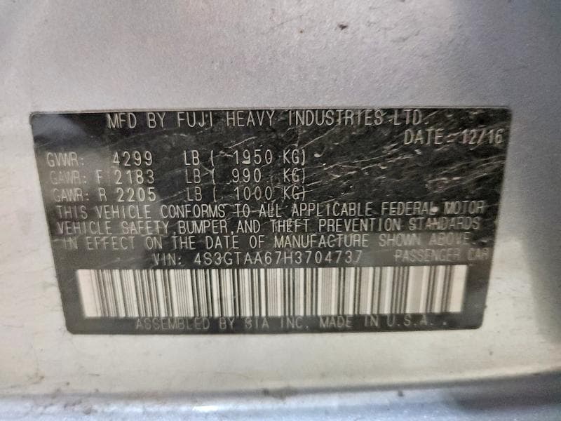 2017 SUBARU IMPREZA 12