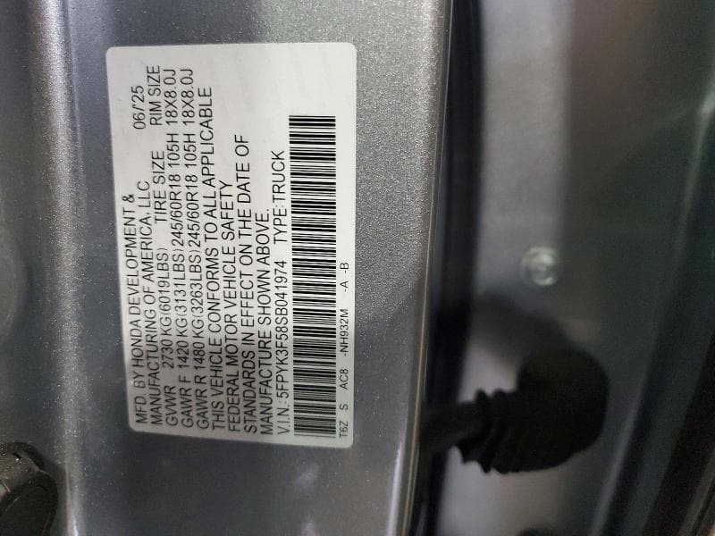 2025 HONDA RIDGELINE RTL 14