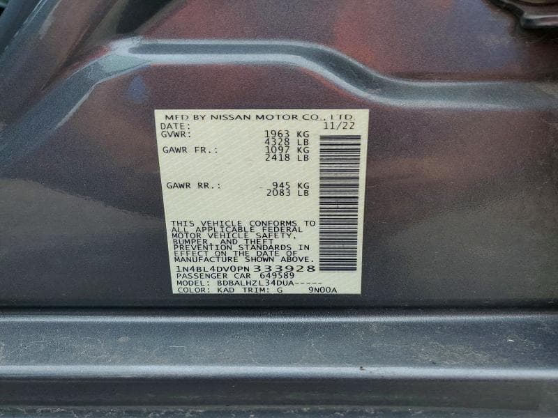2023 NISSAN ALTIMA SV 13