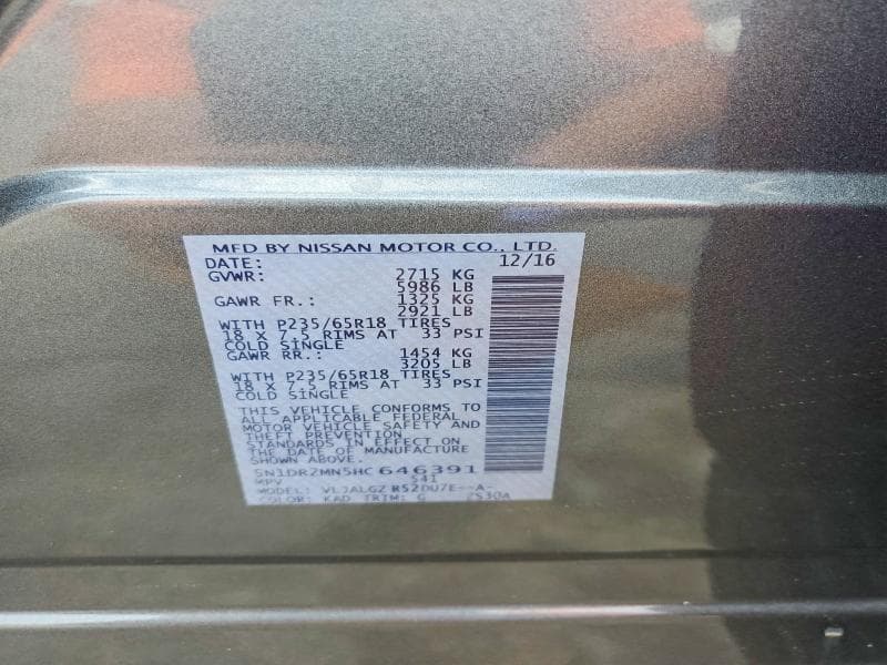 2017 NISSAN PATHFINDER SL 13