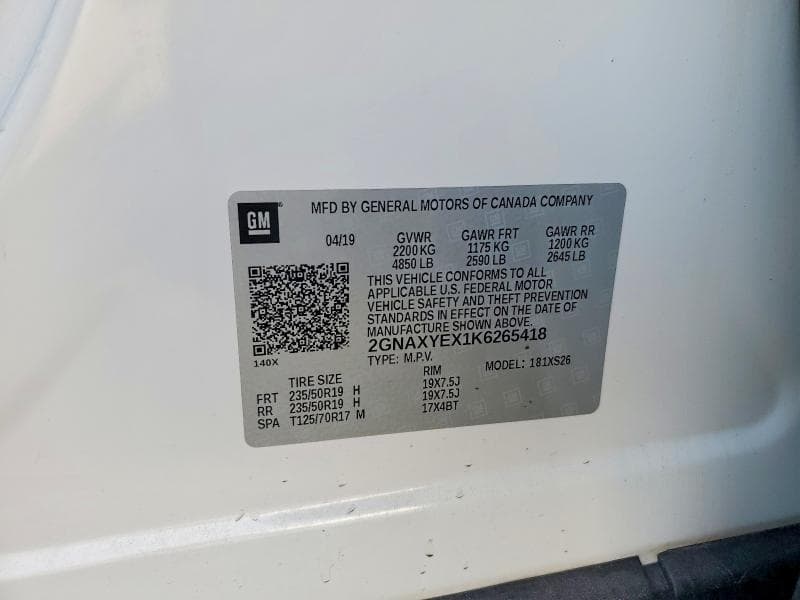 2019 CHEVROLET EQUINOX PREMIER PREMIER 13