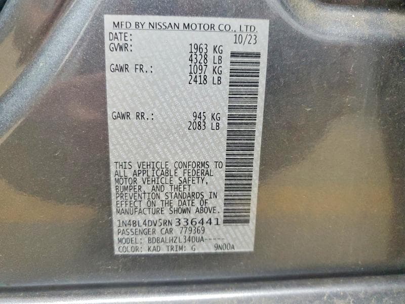 2024 NISSAN ALTIMA SV 12