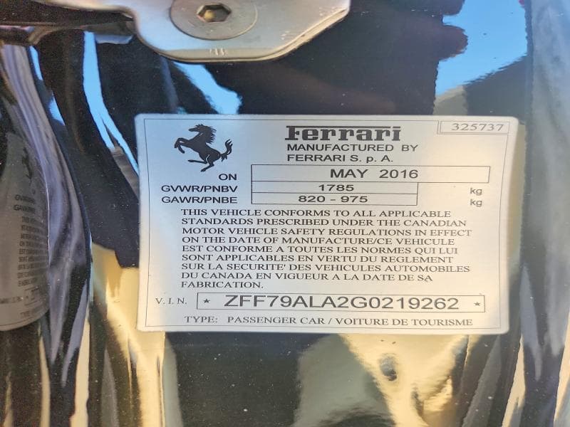 2016 FERRARI 488 GTB 12