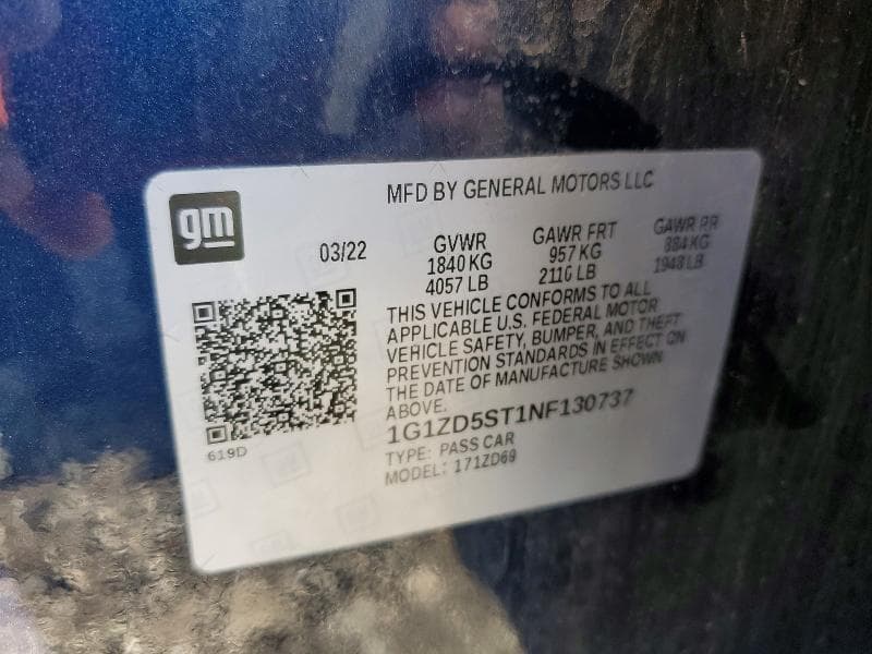 2022 CHEVROLET MALIBU LT LT 12