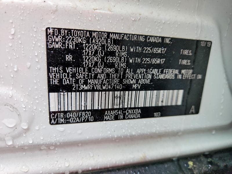 2020 TOYOTA RAV4 LE 13