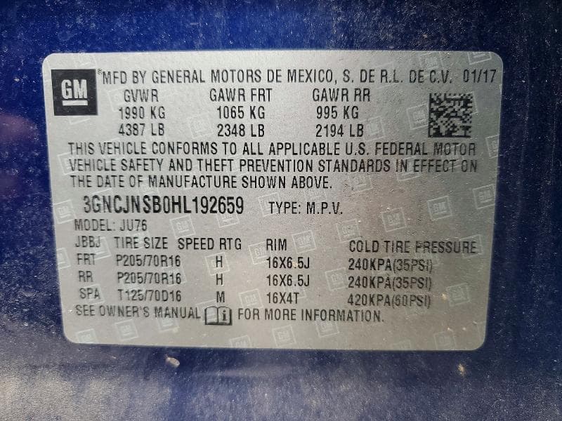 2017 CHEVROLET TRAX LS 13