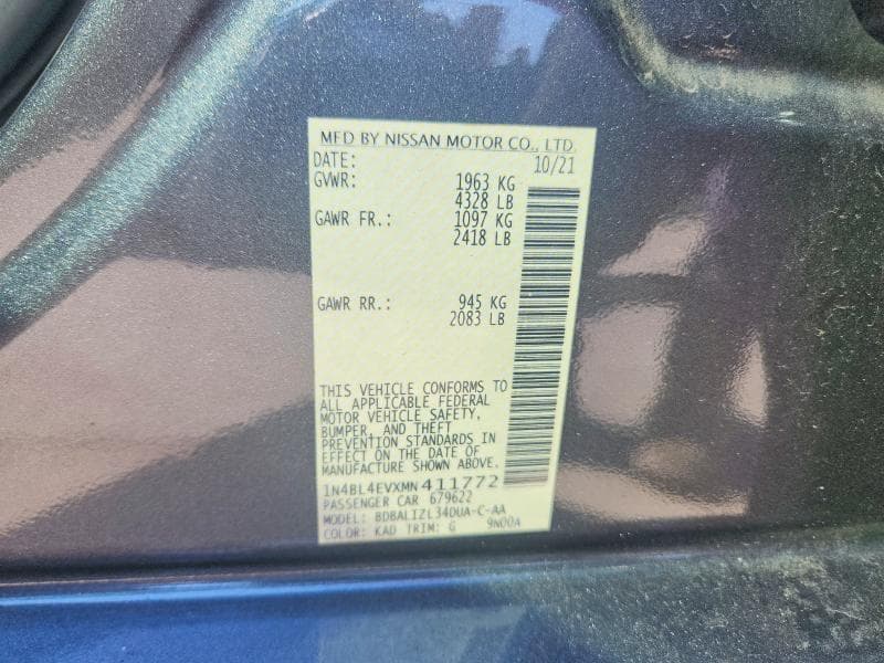 2021 NISSAN ALTIMA SL 12