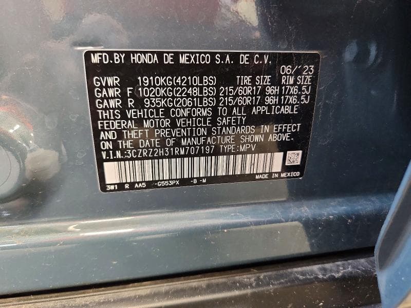 2024 HONDA HR-V LX 12