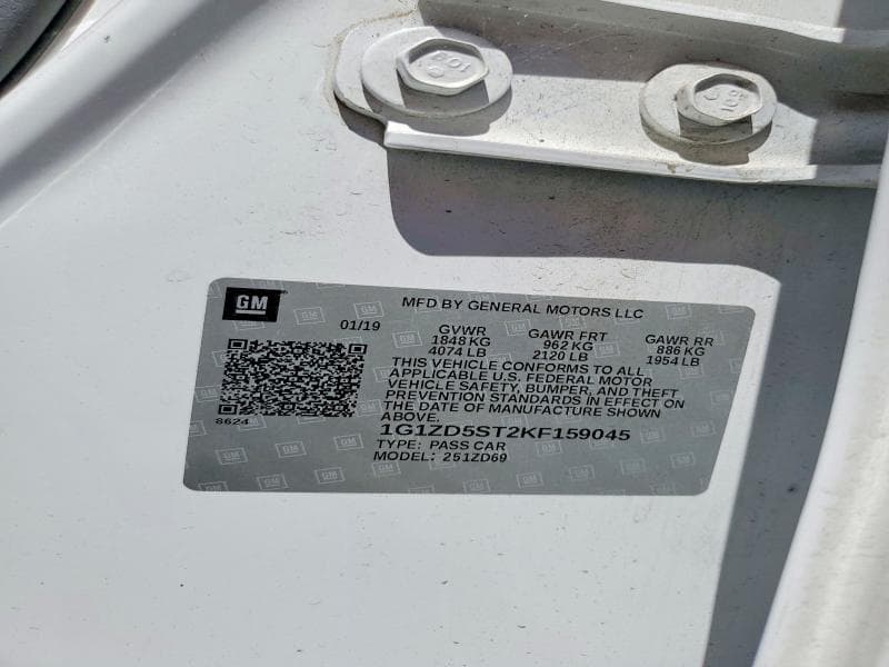 2019 CHEVROLET MALIBU LT LT 12