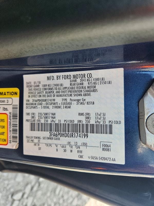 2018 FORD FUSION SE 12