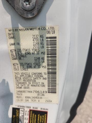 2019 NISSAN FRONTIER S 12