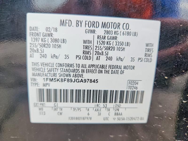 2018 FORD EXPLORER LIMITED 13