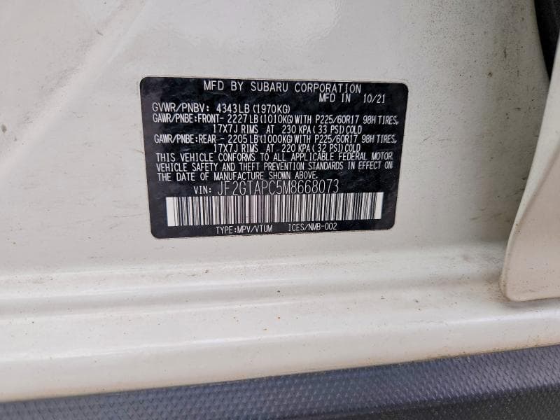 2021 SUBARU CROSSTREK PREMIUM 13