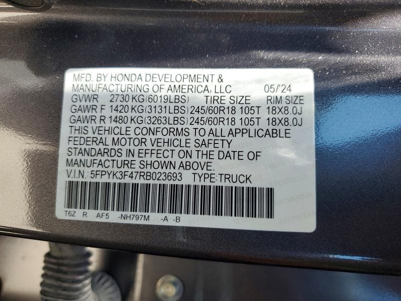 2024 HONDA RIDGELINE RTL 13