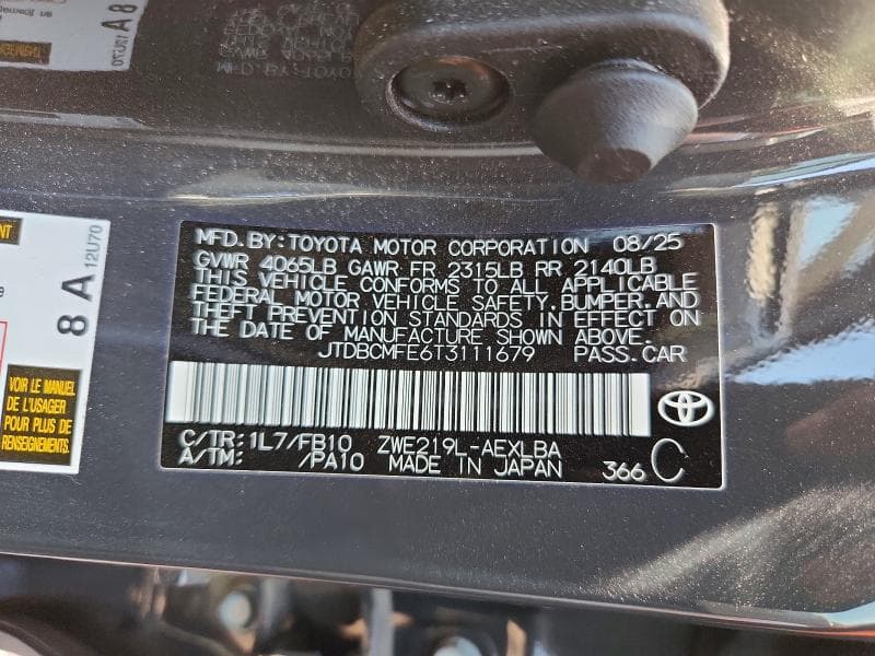 2026 TOYOTA COROLLA HYBRID LE 13