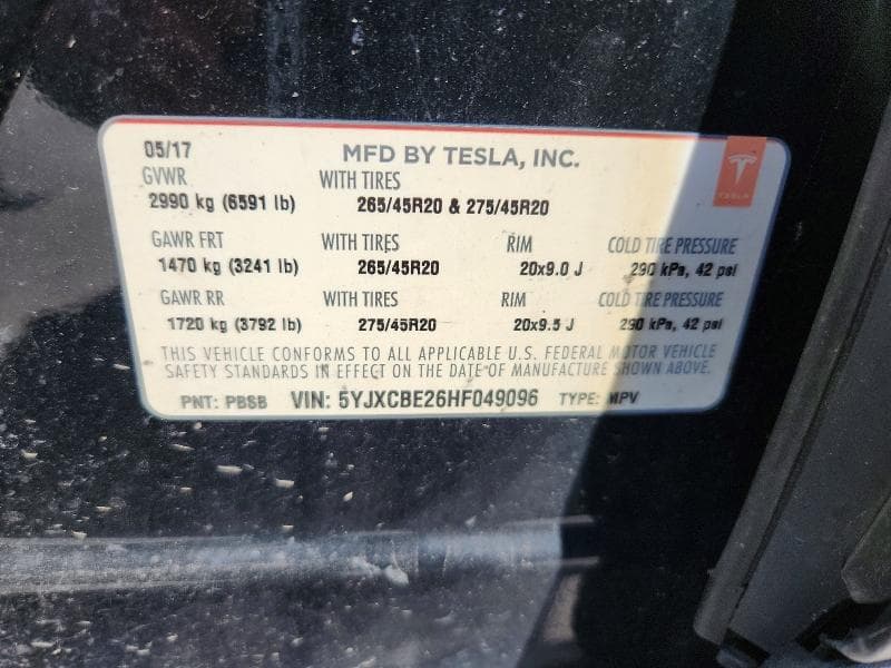 2017 TESLA MODEL X 12