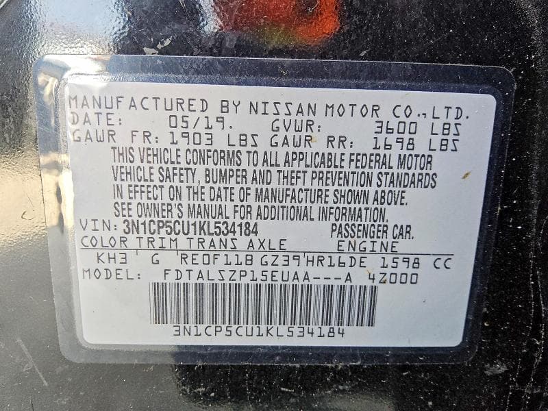 2019 NISSAN KICKS SV 12