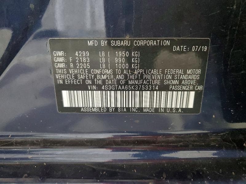 2019 SUBARU IMPREZA 12