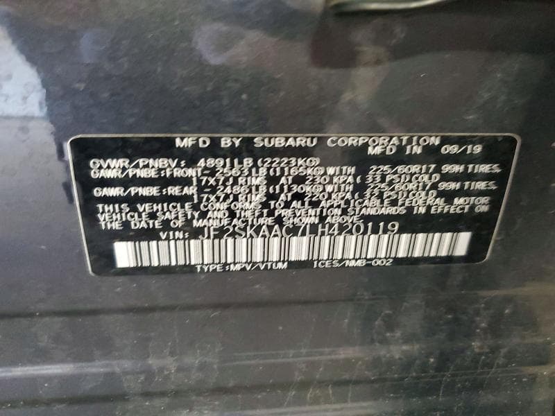 2020 SUBARU FORESTER 14