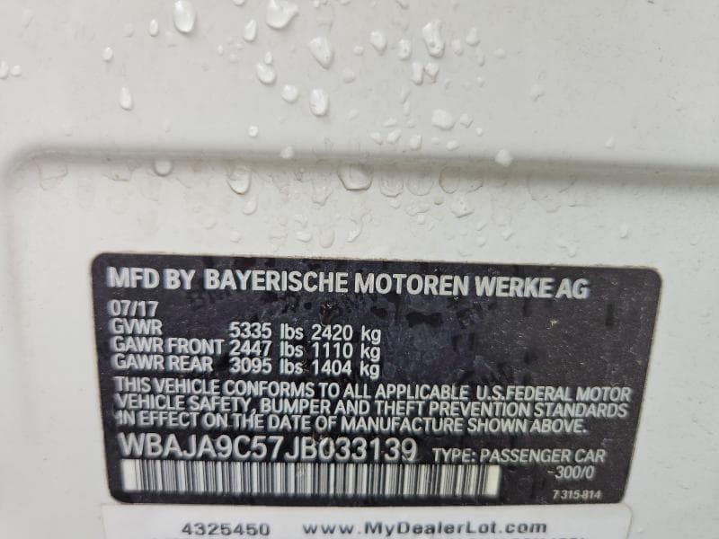 2018 BMW 5 SERIES 12