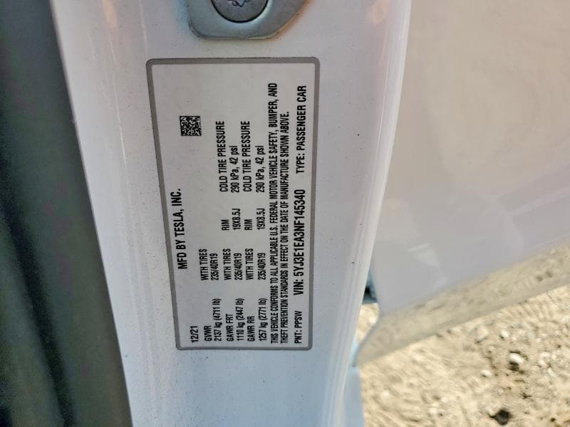 2022 TESLA MODEL 3 12
