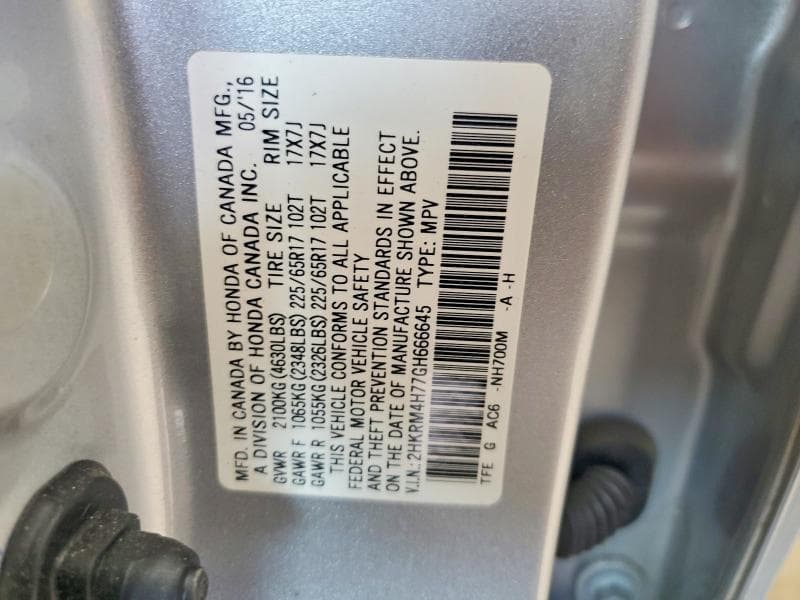 2016 HONDA CR-V EXL 13