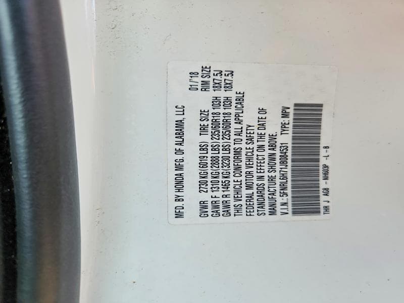 2018 HONDA ODYSSEY EXL EXL 13