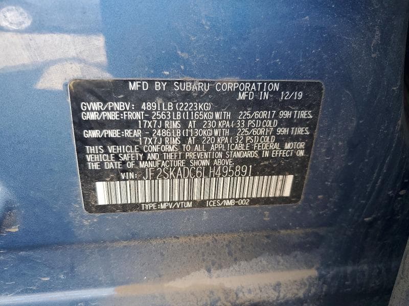 2020 SUBARU FORESTER 13