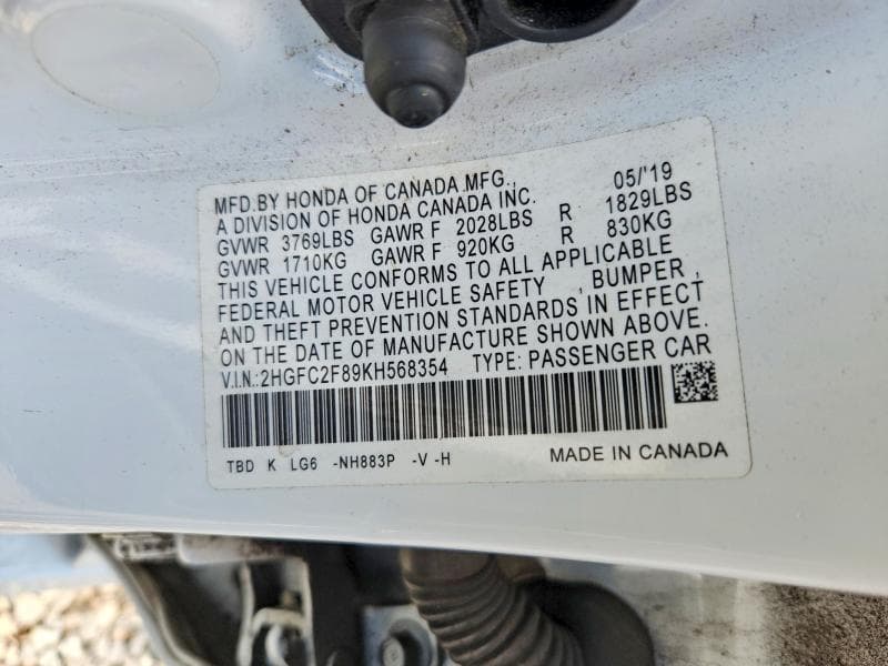 2019 HONDA CIVIC SPORT 12