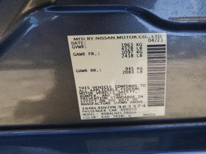 2023 NISSAN ALTIMA SV 13