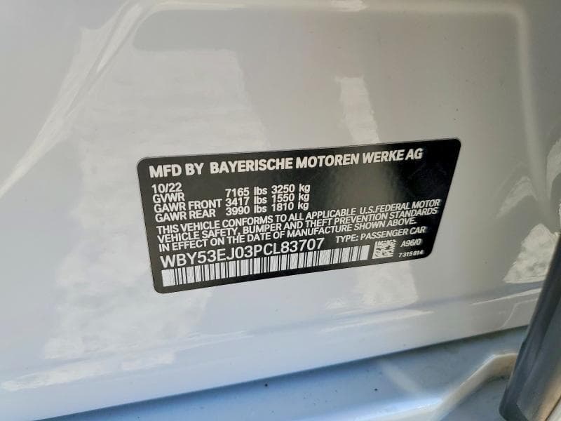 2023 BMW I7 XDRIVE60 12