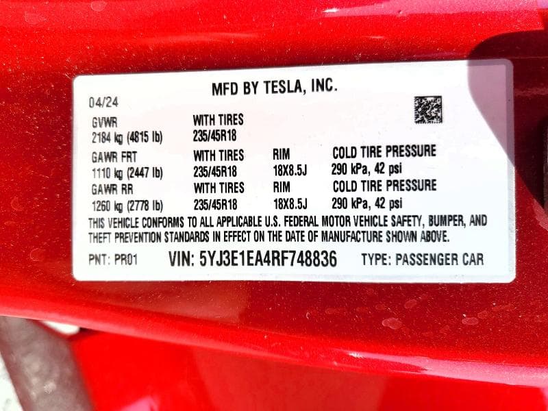 2024 TESLA MODEL 3 12
