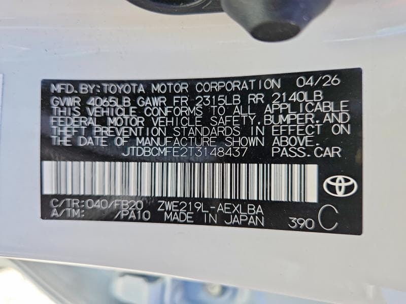 2026 TOYOTA COROLLA HYBRID LE 13