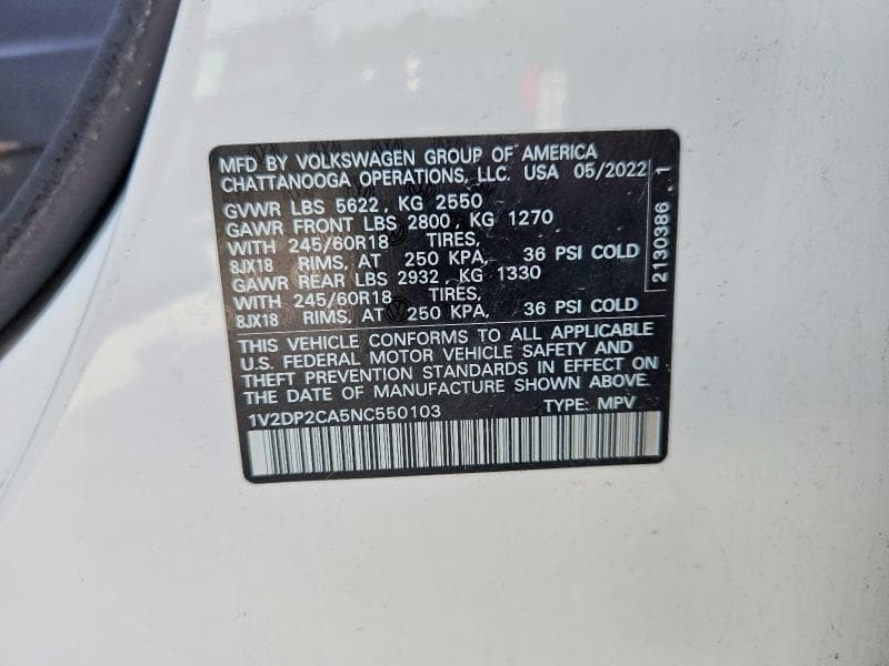 2022 VOLKSWAGEN ATLAS SE 13