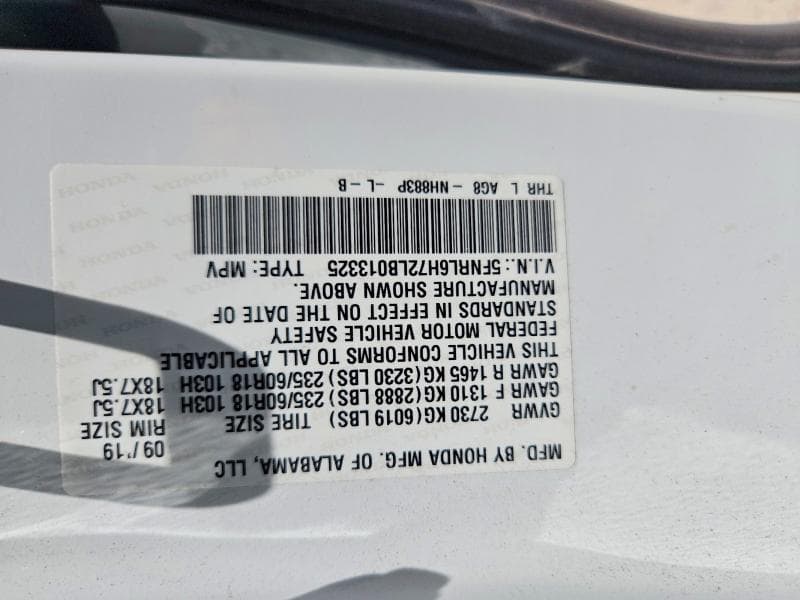 2020 HONDA ODYSSEY EXL 13