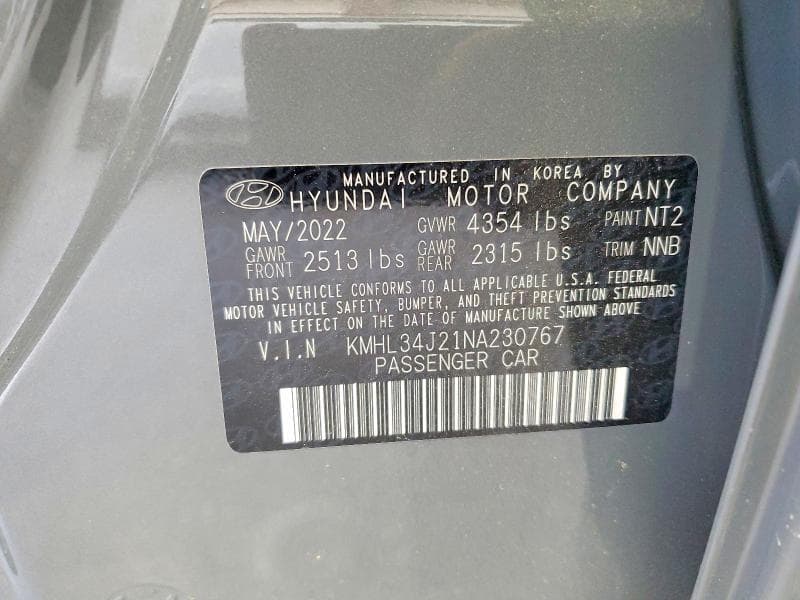 2022 HYUNDAI SONATA LIMITED 12