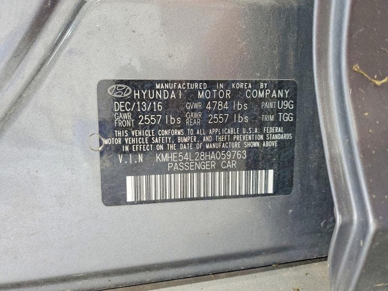 2017 HYUNDAI SONATA PLUG-IN HYBRID LIMITED LIMITED 12
