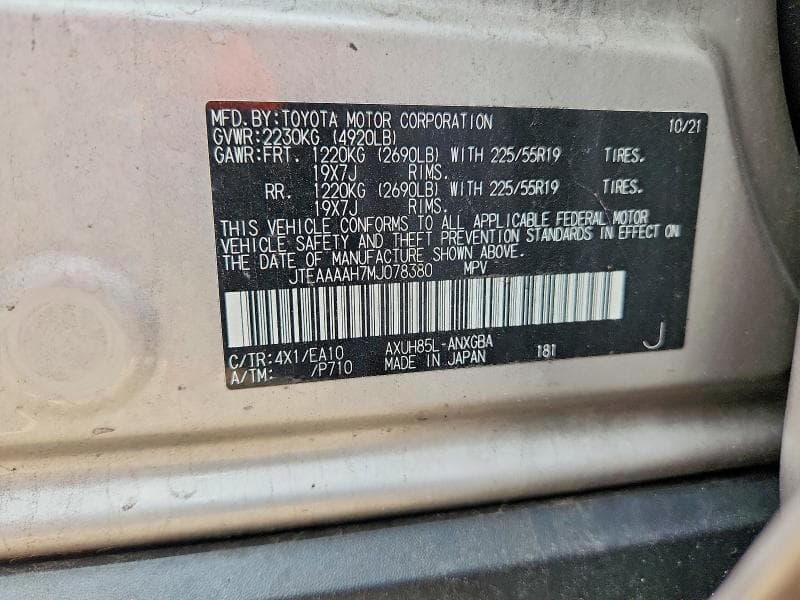 2021 TOYOTA VENZA XLE 13